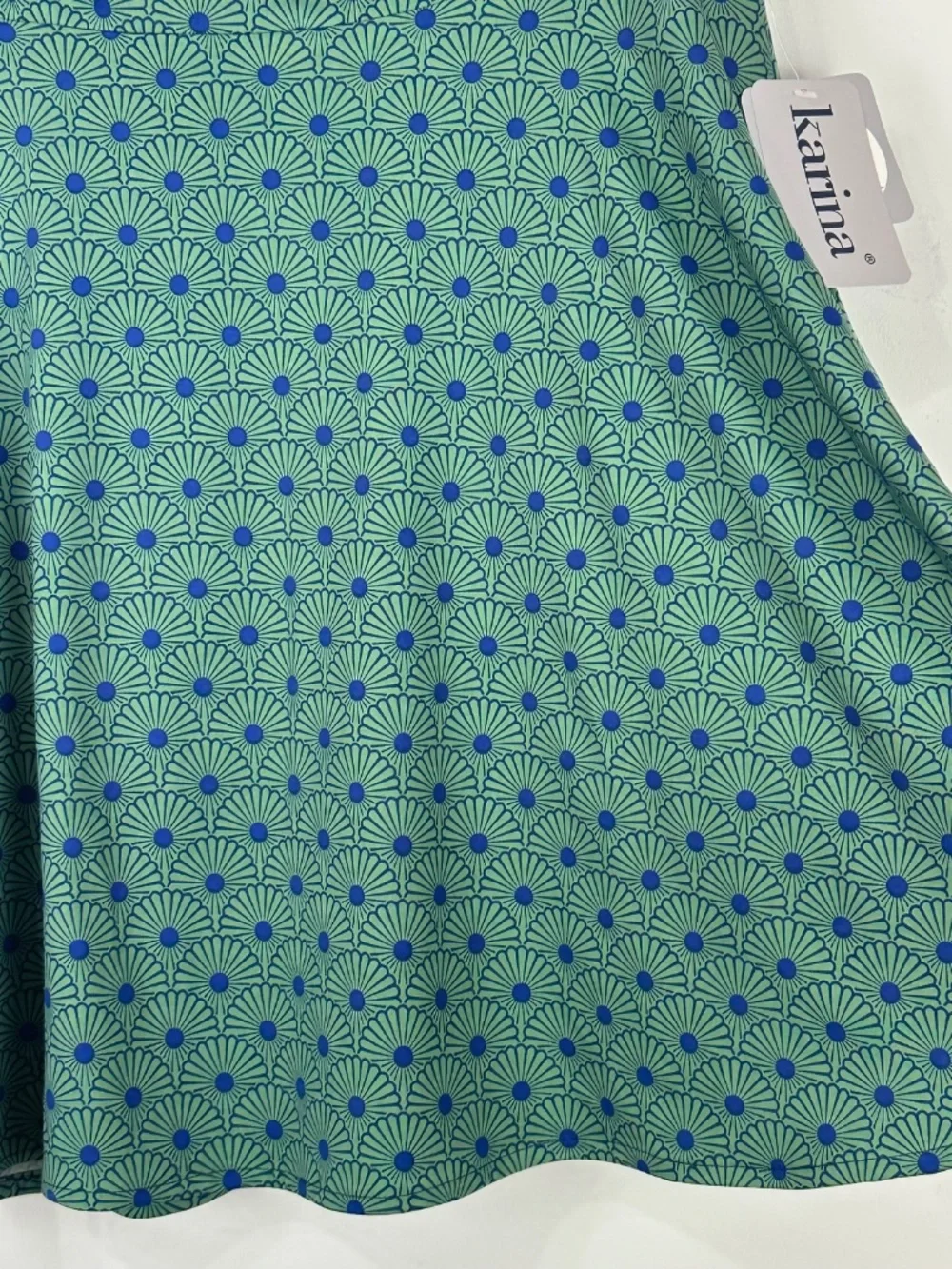 NWT Karina Easy Dress Women's Blue Teal Stretch Skirt M/L Flirty Rockabilly - Picture 5 of 8